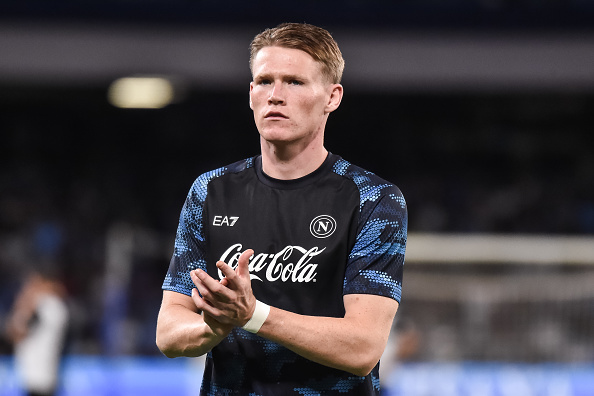 Scott McTominay pictured warming up for Napoli before a game